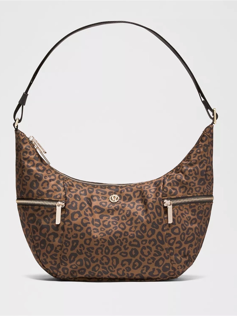lululemon athletica Leopard Print Crescent Shoulder Bag - Brown and Black